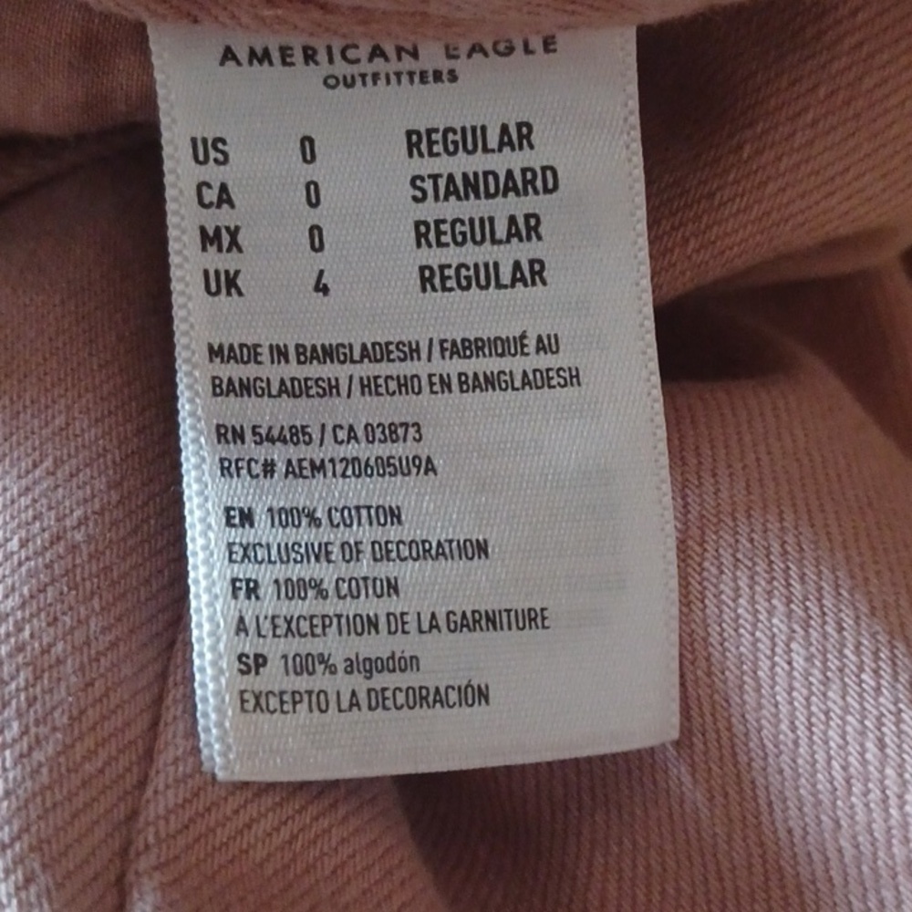 American Eagle Size 0 high waisted,  freyed hem jeans. Pinkish/ rose . - Picture 7 of 12